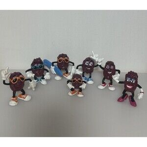 Hardees Collectable CALIFORNIA RAISINS VTG Figures LOT of 7 87-88
